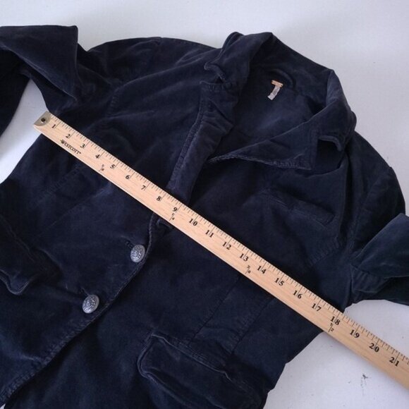 Free People Byron Black Corduroy Blazer Jacket S - Picture 3 of 8